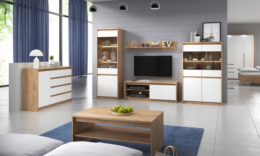 Гостиная дуб крафт белый