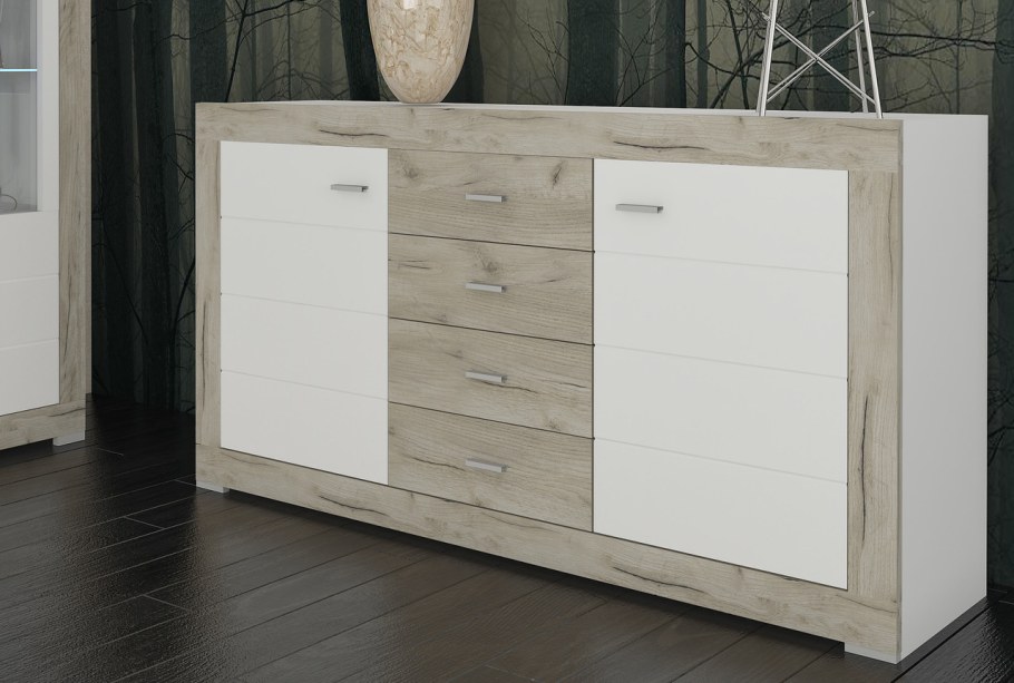 Комод дуб крафт серый