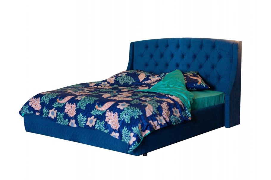 Кровать с подъемным механизмом 160х200 сине зеленая изумруд