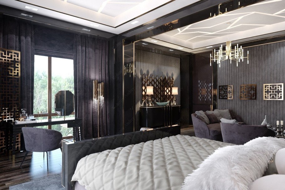 АРТДЕКО стиль интерьер спальня