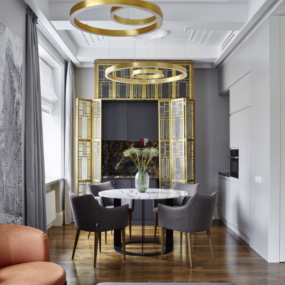 Кухня гостиная ар деко