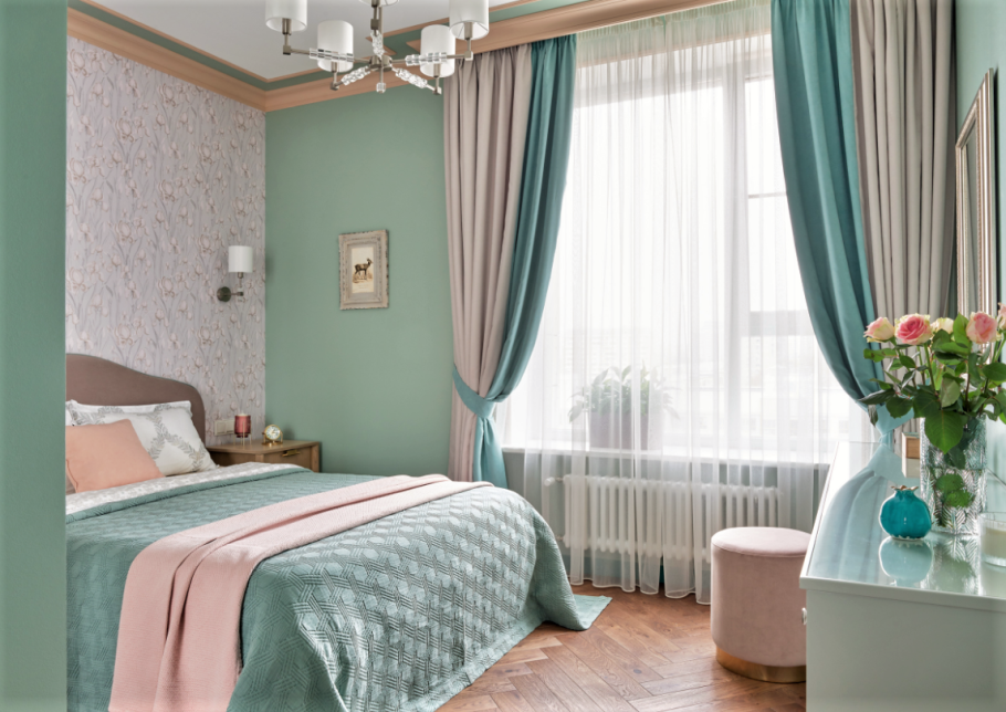 Мятные шторы