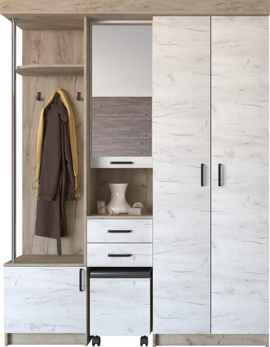 Прихожая дуб крафт серый