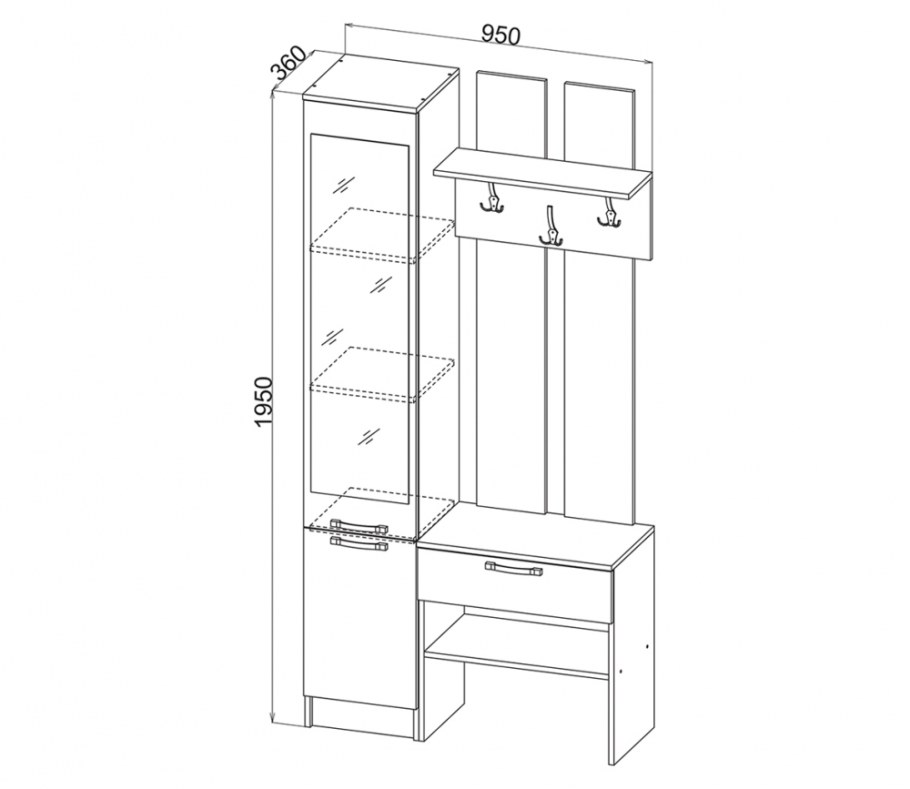 Прихожая Иннес-1 дуб белфорт