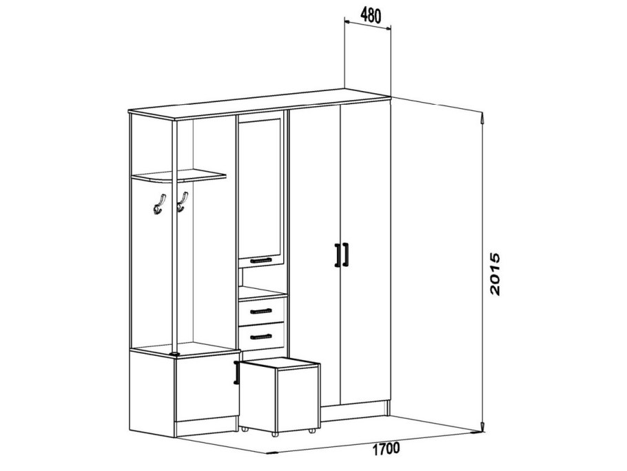 Прихожая Дуся 1.7 ДСВ-мебель