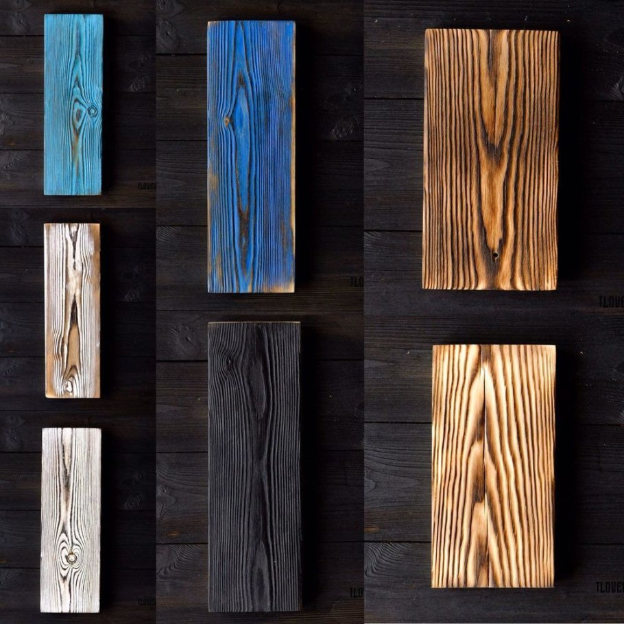 Обожженная и брашированная сосна