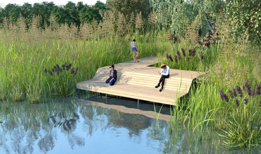 Благоустройство береговой линии прудов