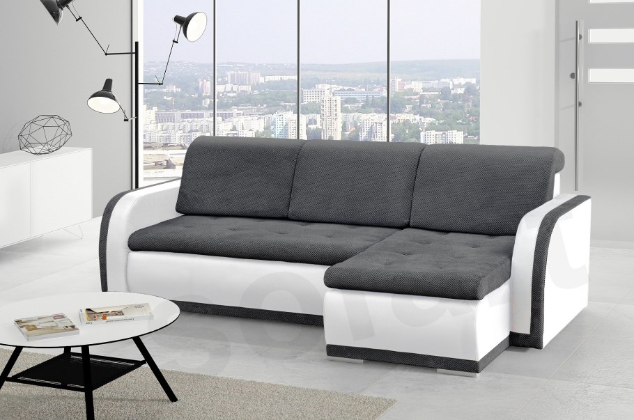 Угловой диван черно белый