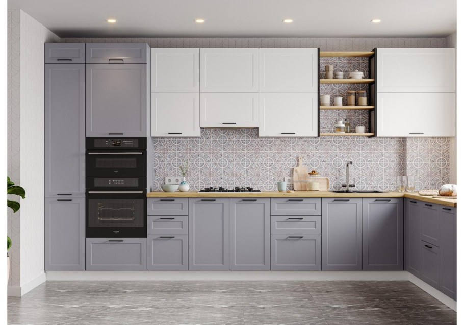 Кухня Квадро белый софт ДСВ