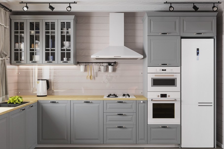 Кухня икеа Будбин серая