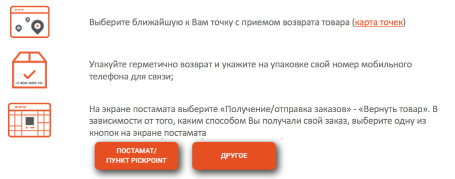 Карта возврата