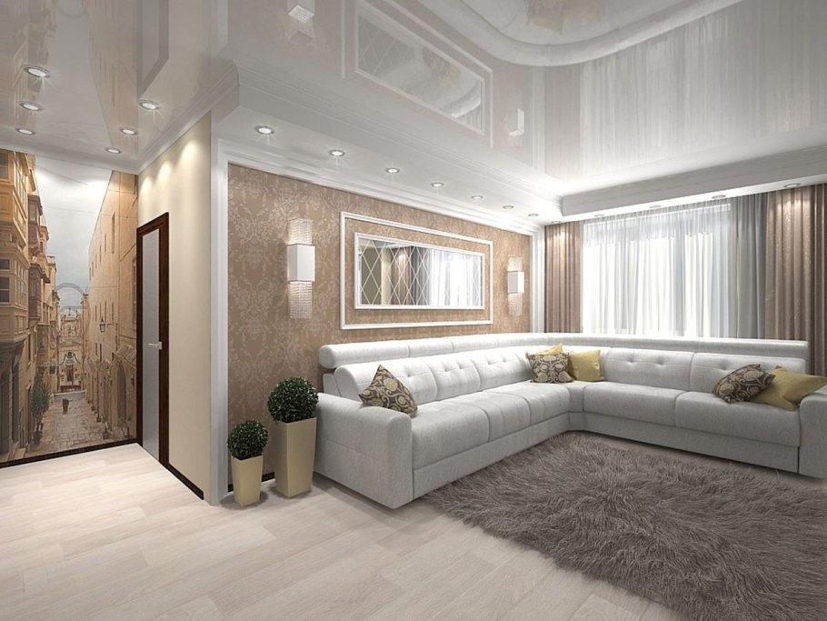 Красивый интерьер квартиры трехкомнатной