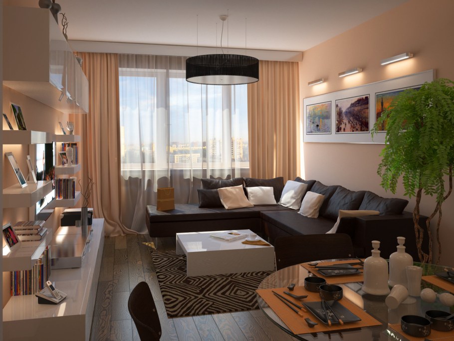 Интерьер трехкомнатной хрущевки