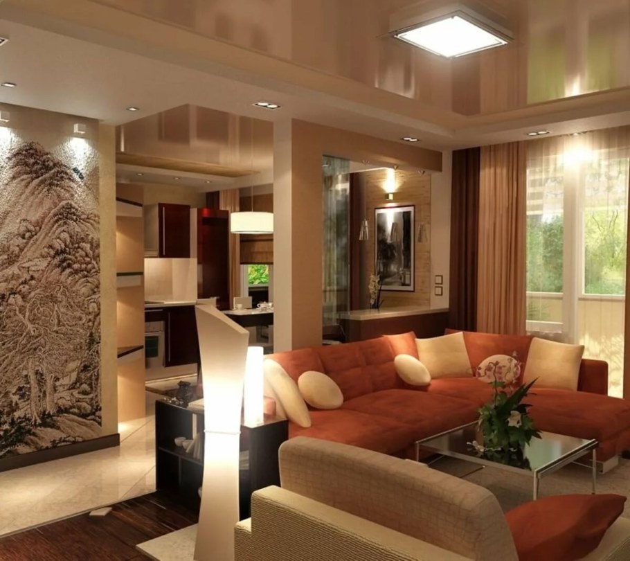 Дизайн интерьера квартиры трёхкомнатной