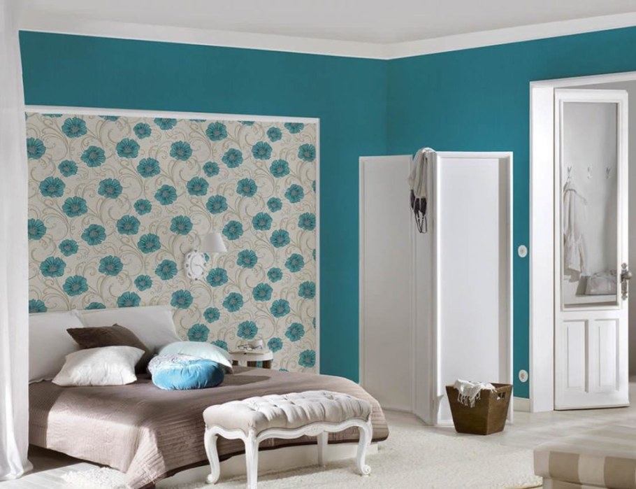 Бирюзовые стены в интерьере