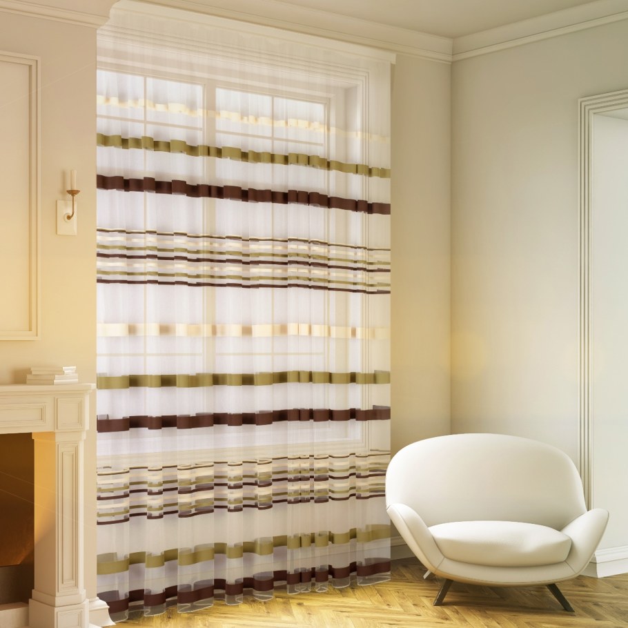 Шторы с горизонтальными полосами