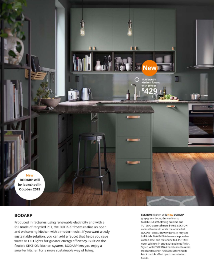 Кухня икеа бодарп зеленый