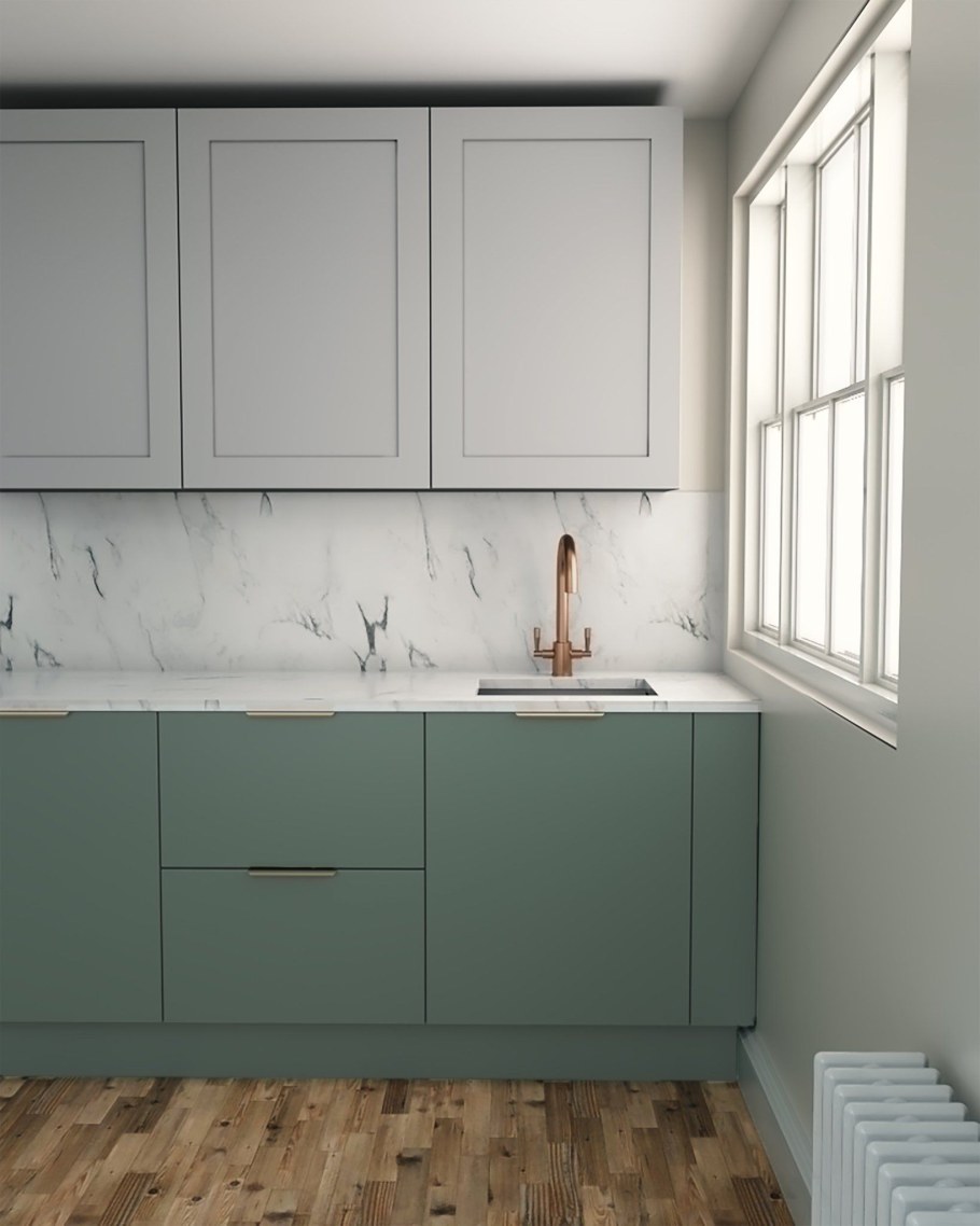 Ikea кухня Knoxhult серо зеленая