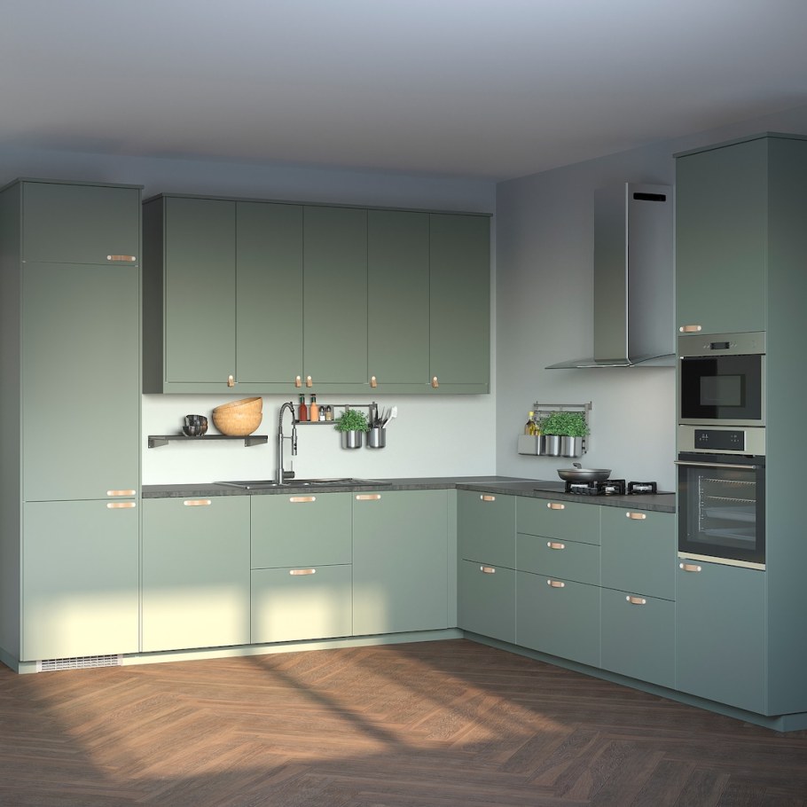 Бодарп серо-зеленый кухня икеа