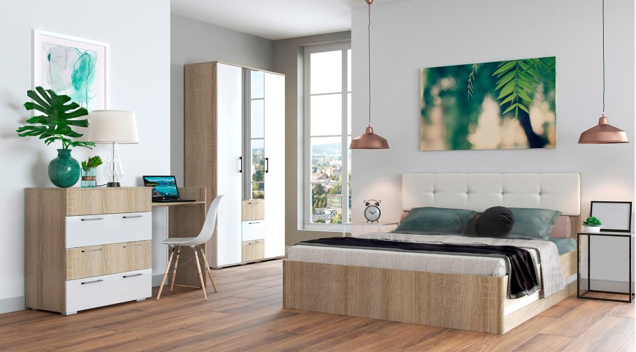 Кровать Белладжио 160 200 сонома/белый