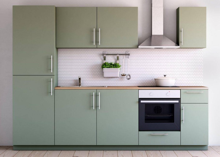 Кухня икеа Калларп зеленая
