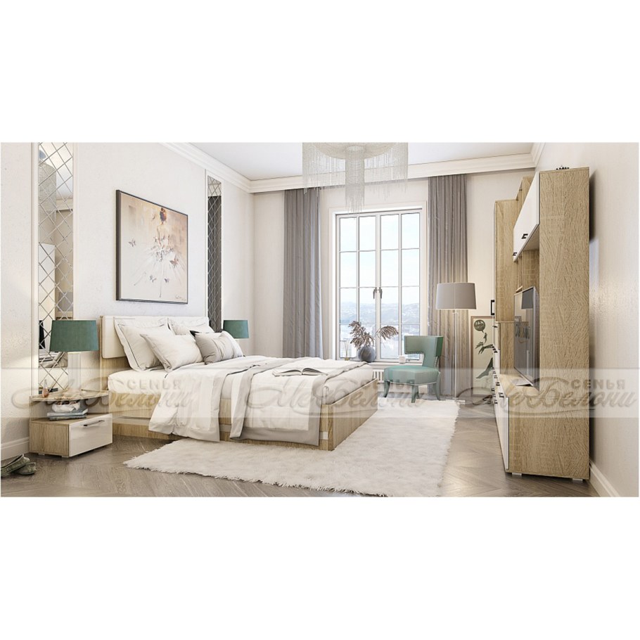 Тумба прикроватная Белладжио дуб сонома белый