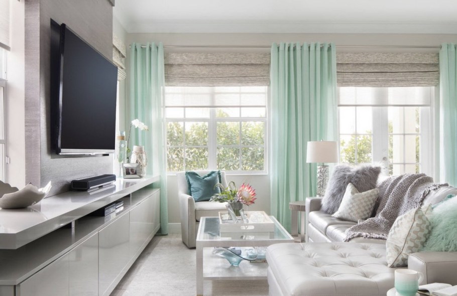 Гостиная в мятном цвете