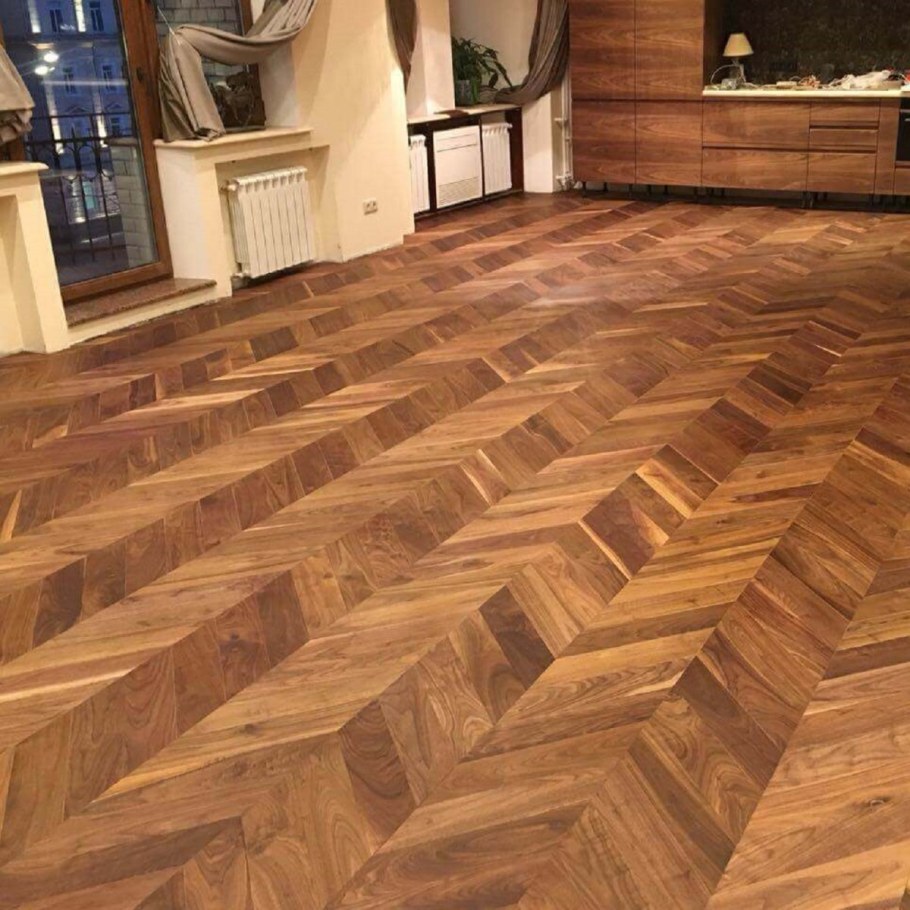 Паркетная доска французская ёлка американский орех