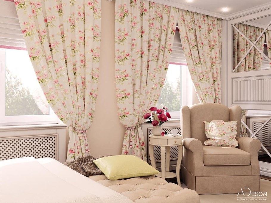 Шторы в стиле Прованс для спальни