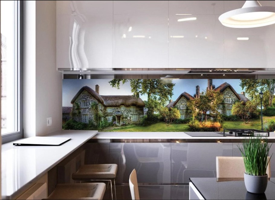 Фартук для кухни стекло с фотопечатью