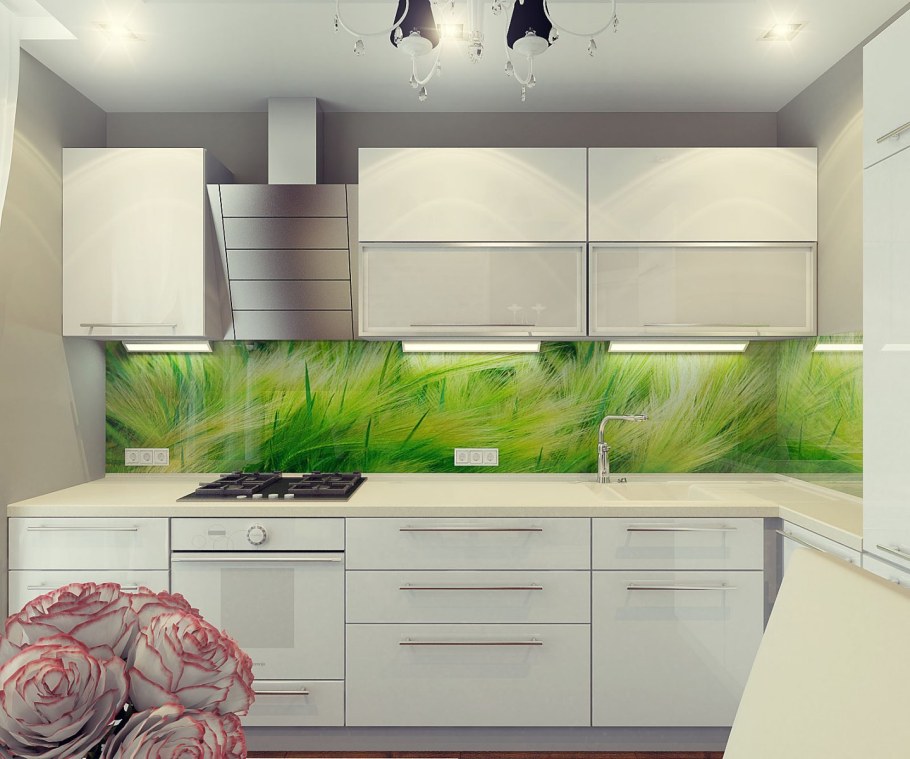 Стеклянный кухонный фартук