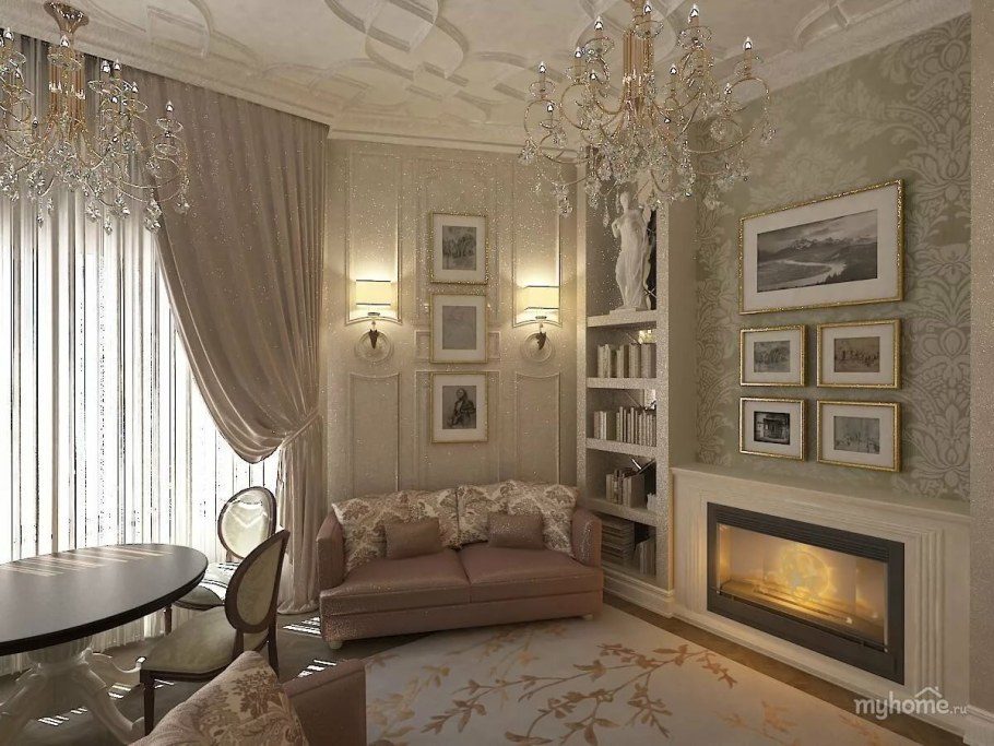 Гостиная в стиле современной классики