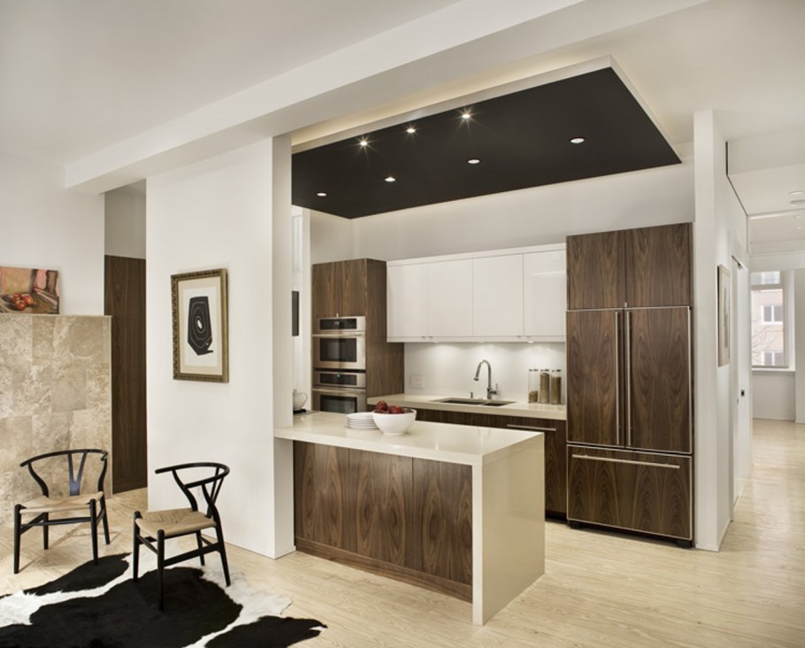 П-образная кухня в студии