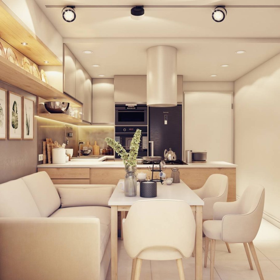 Кухни гостинные п образные кухонные