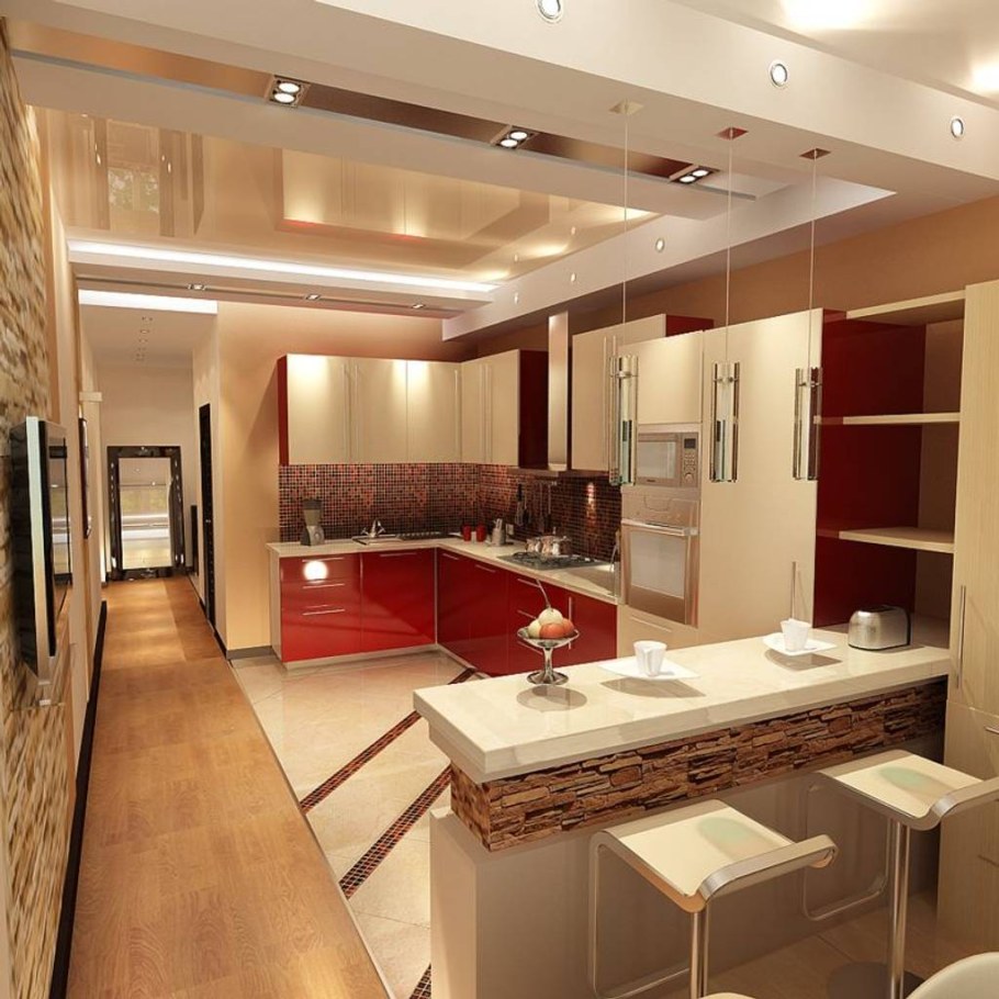 Кухня гостиная буквой г