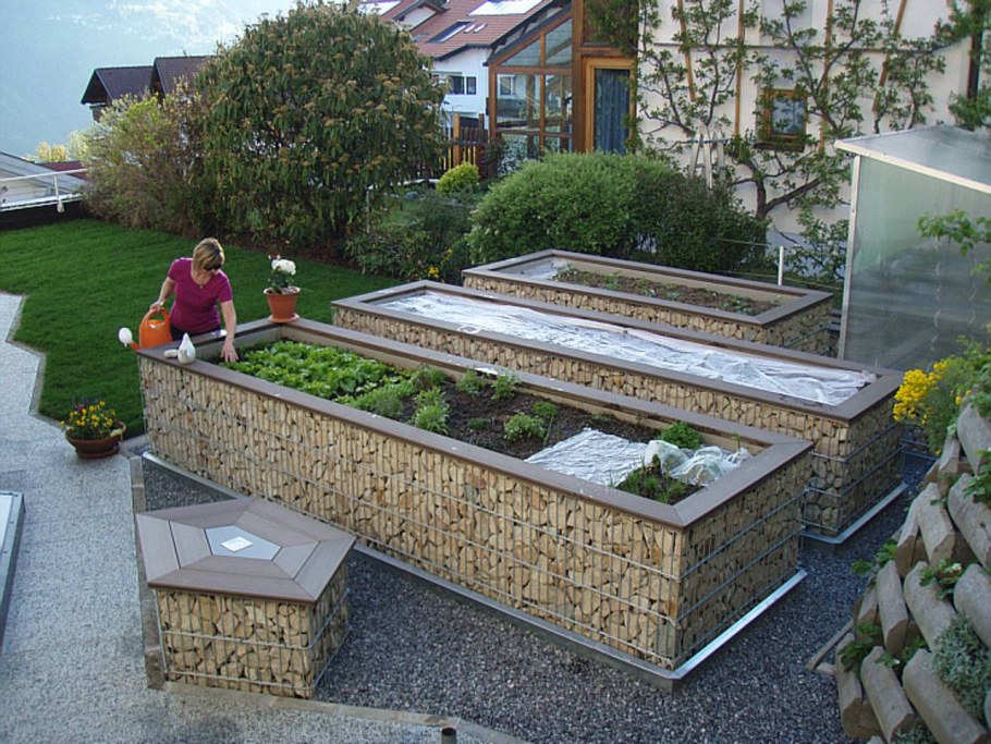 Грядки из габионов