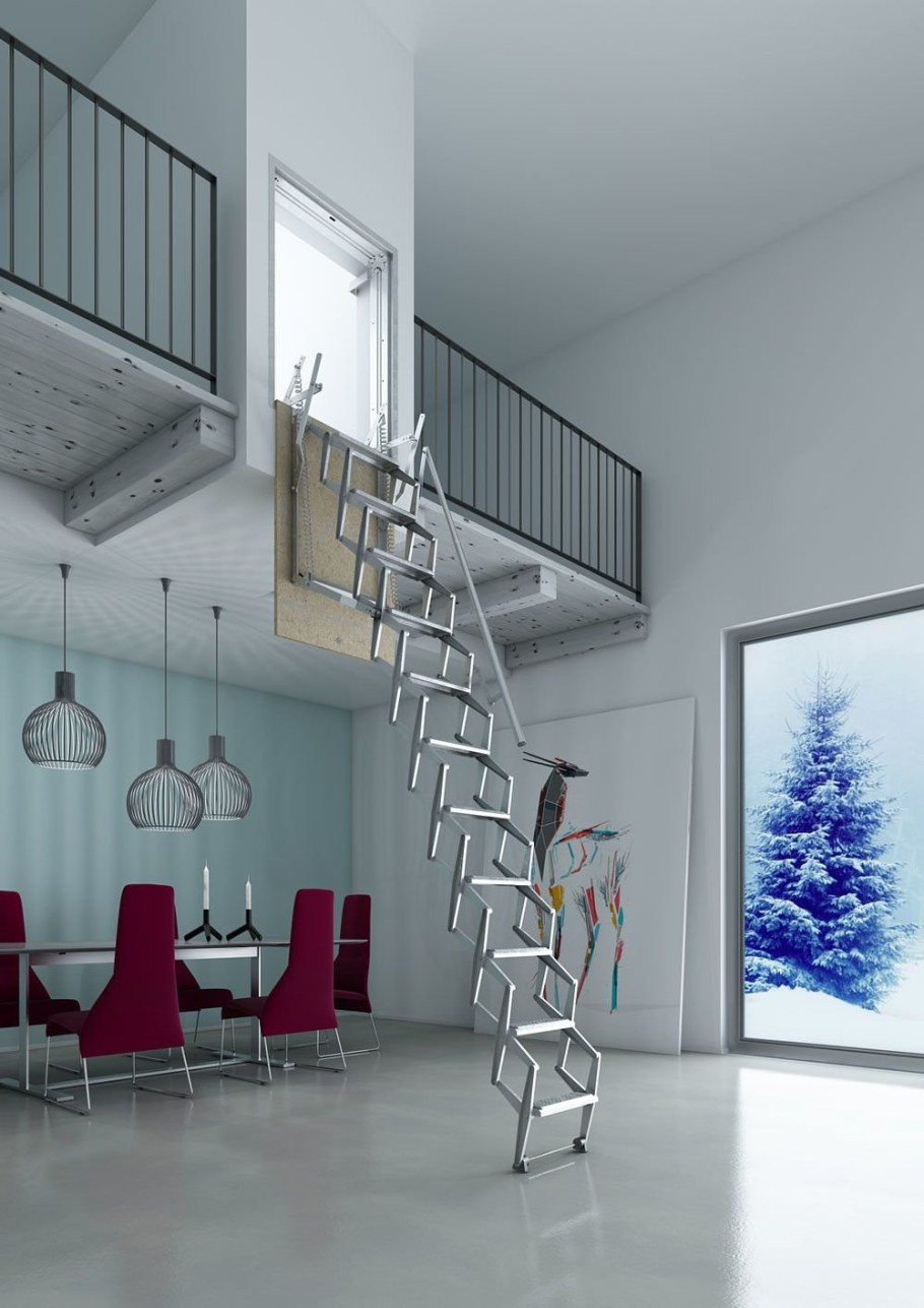 Лестница лофт в антресольный этаж