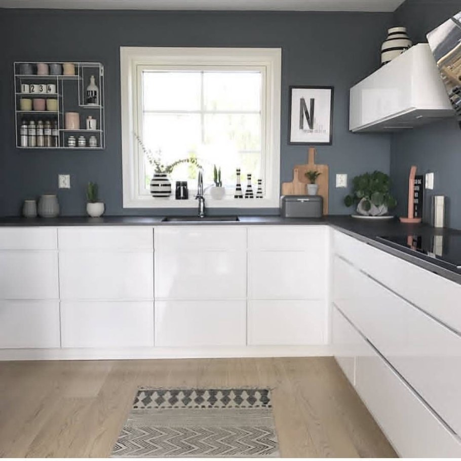 Кухня икеа Воксторп серая