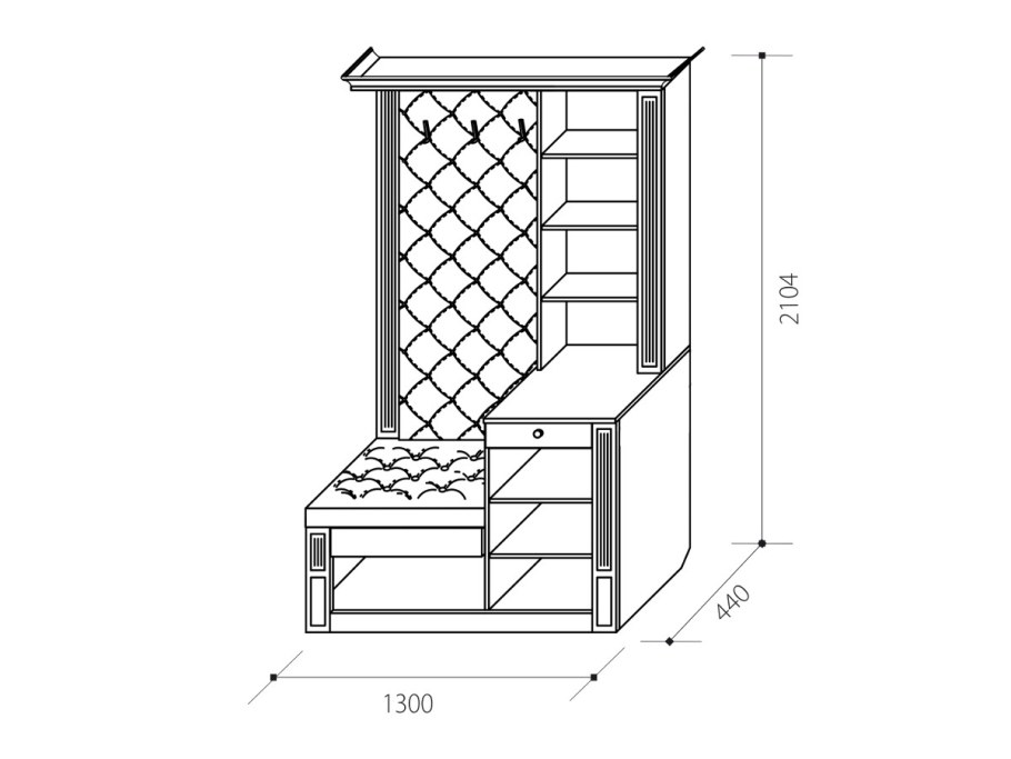 Прихожая «визит 2» к-1/1300 (Лев/прав)