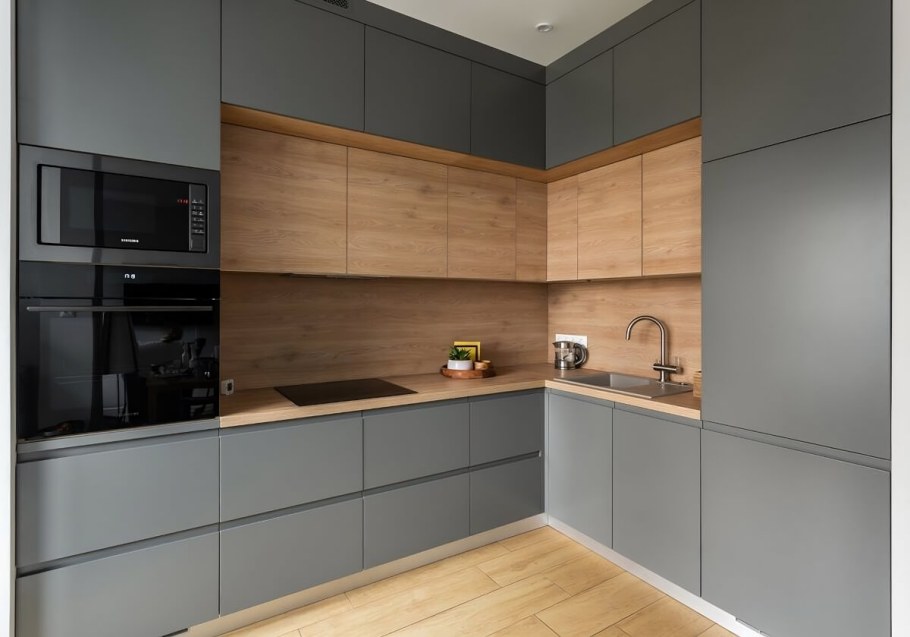 Кухни с фасадом АГТ под дерево