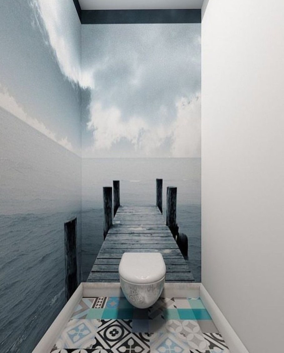 Необычная отделка туалета