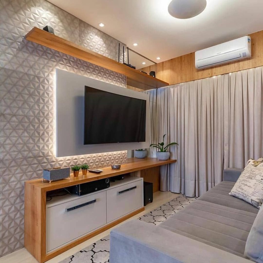 Телевизор в интерьере гостиной