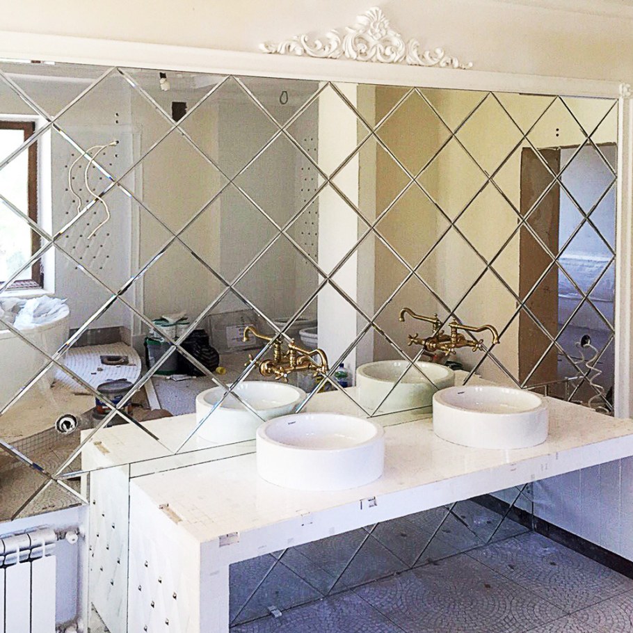 Зеркальная плитка из Леруа Мерлен