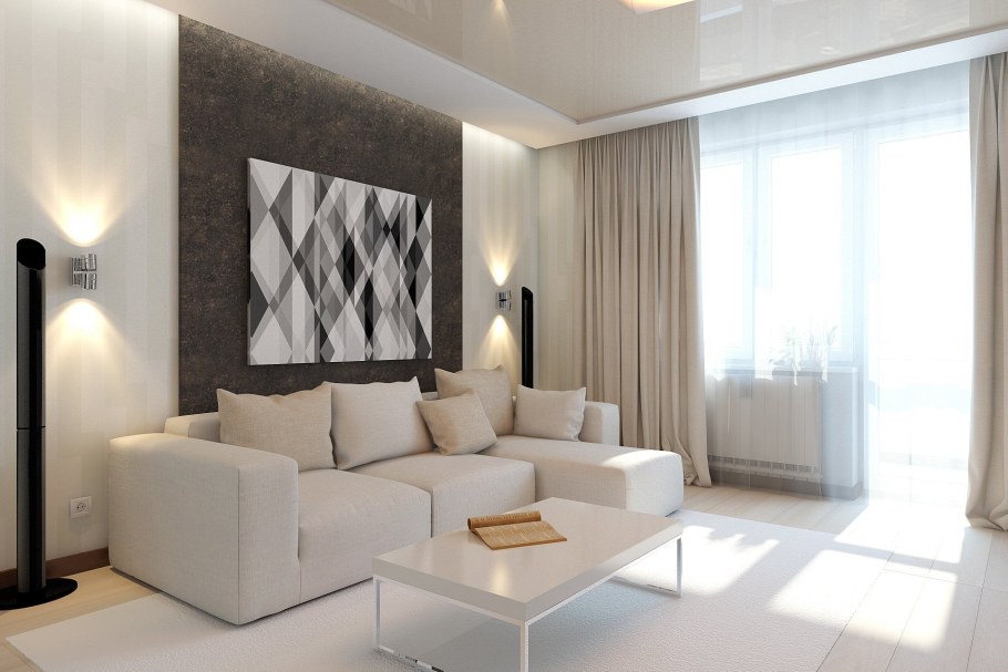 Гостиная в светлых тонах