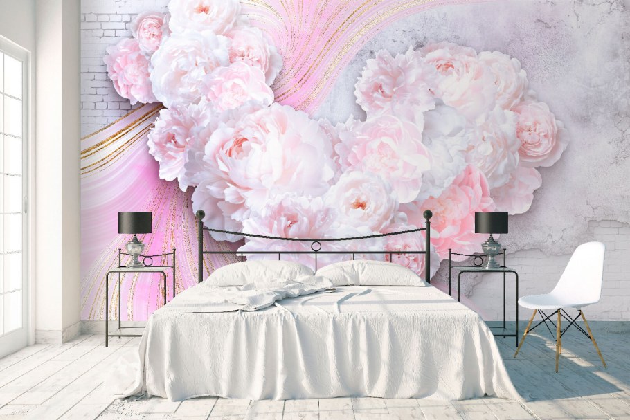 Фреска Аффреско цветы пионы