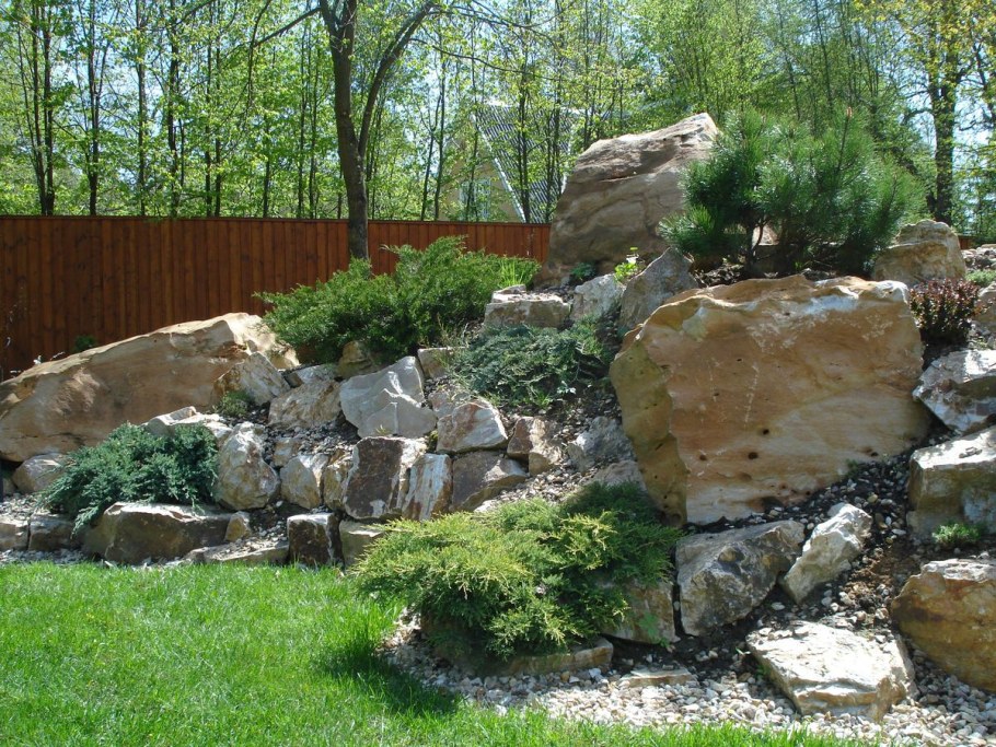 Рокарий Каменистый сад большой камень Горная сосна