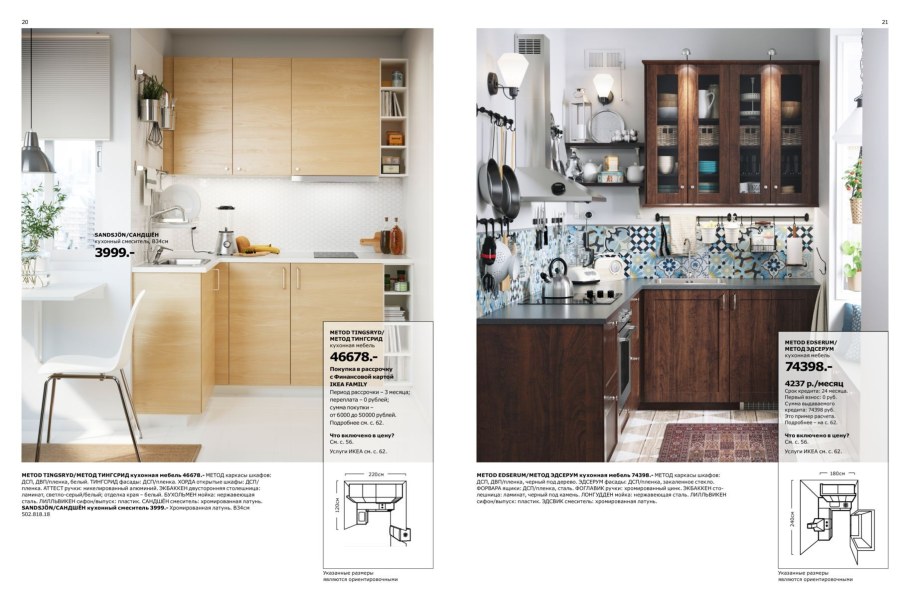 Размеры кухни икеа метод