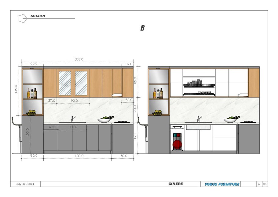 Высота верхних шкафов кухни эргономика