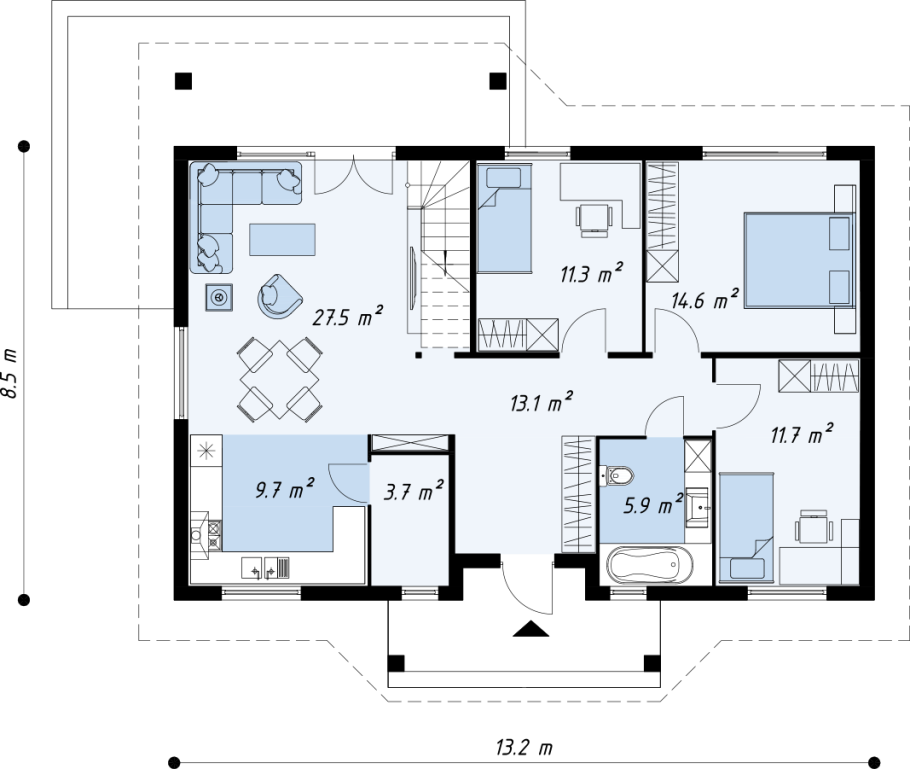 Планировки одноэтажных домов 130 кв м