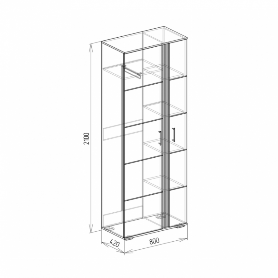 Прихожая Стелла 1 белый/венге